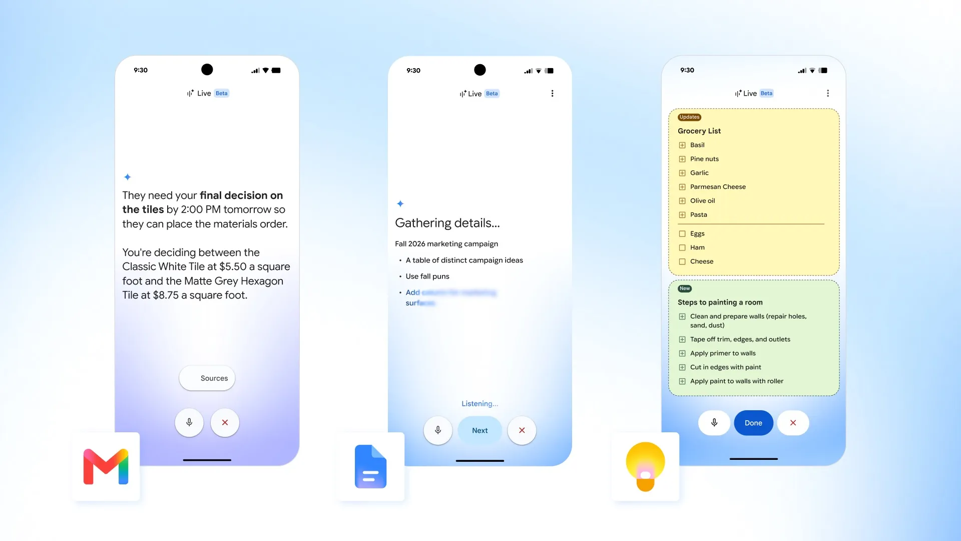 谷歌正式在Gmail、Docs与Keep三款应用中推出AI语音助手功能