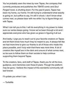 Kakao关停Tapas，TBATE作者回应称系列前景未明